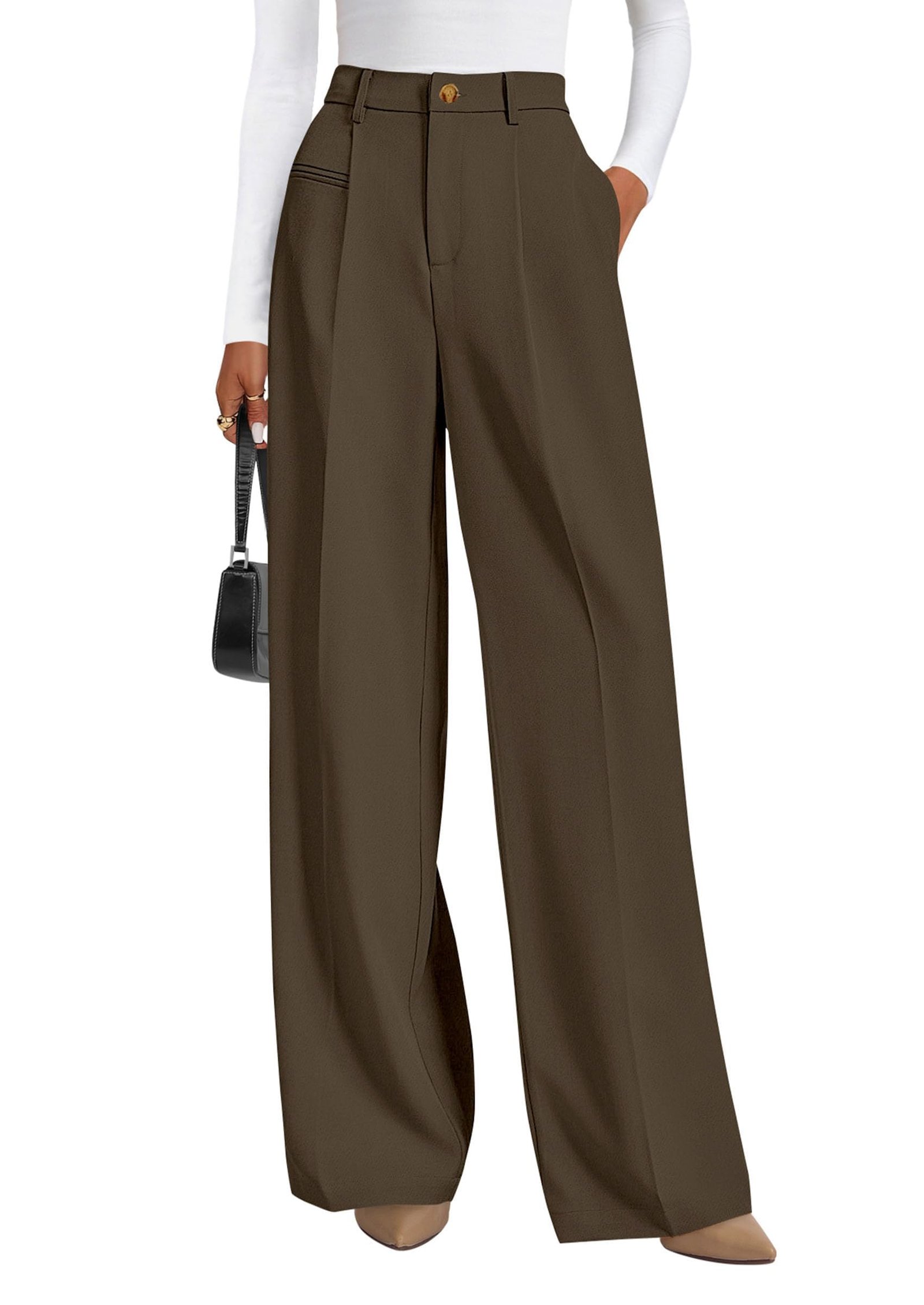 PRETTYGARDEN Wide-Leg Work Pants